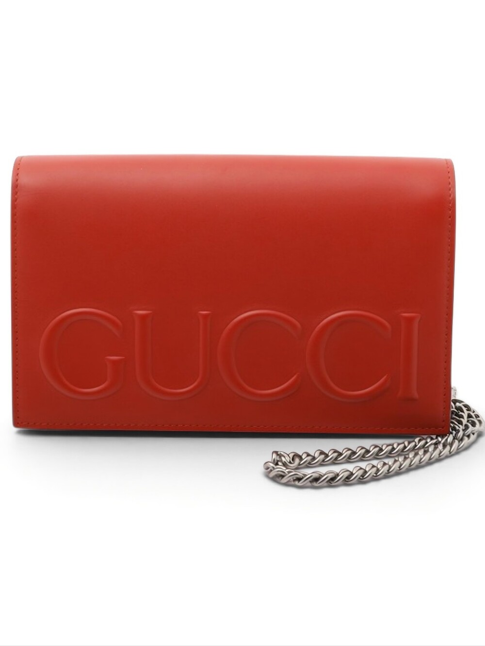 Gucci Red Leather Chain Crossbody Bag Full Set